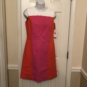 W by Worth Pink and Orange Midi Dress